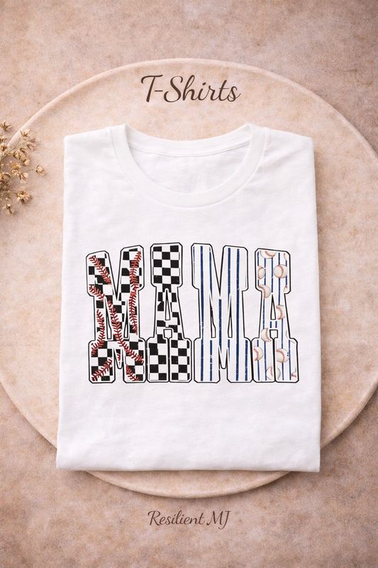 Baseball Mama Graphic T-Shirt | Sports Mom Tee | Game Day Shirt