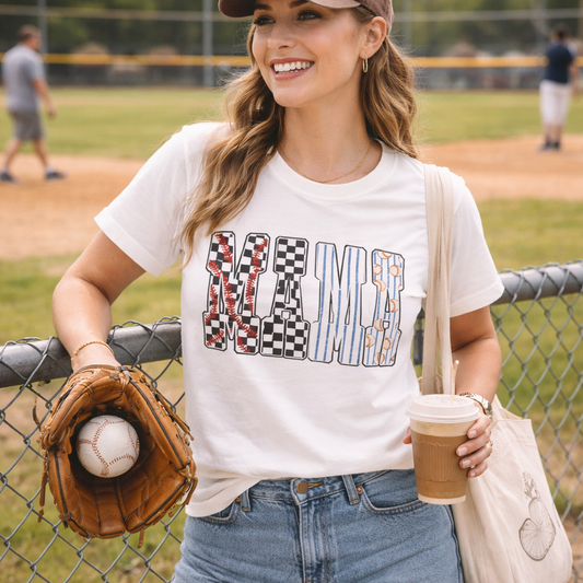 Baseball Mama Graphic T-Shirt | Sports Mom Tee | Game Day Shirt