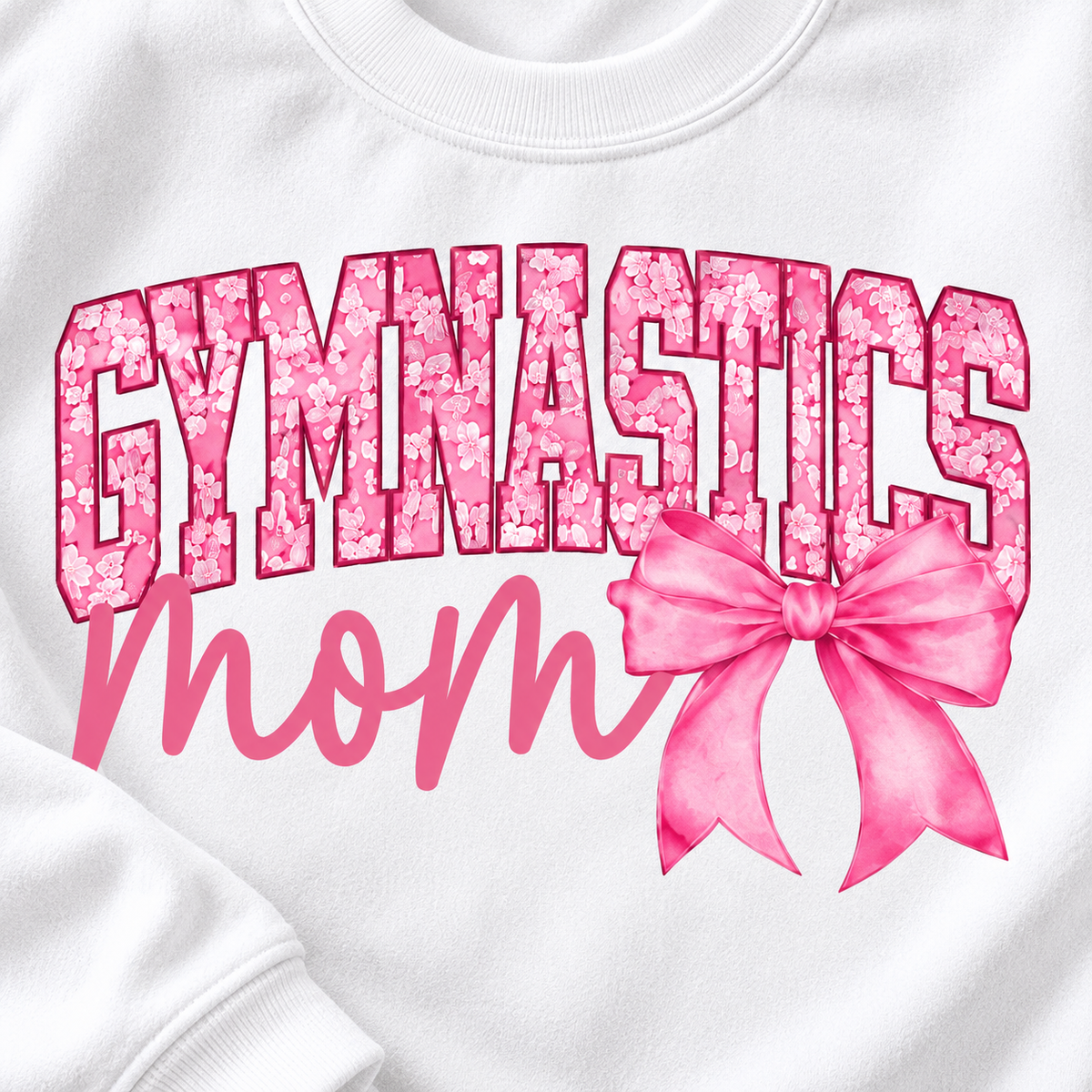 Gymnastics Mom Sweatshirt | Pink Floral Gym Mom Crewneck