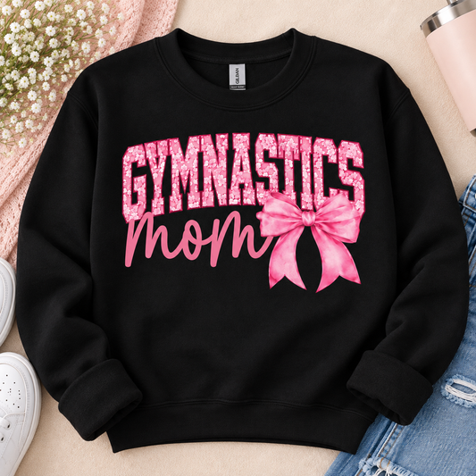 Gymnastics Mom Sweatshirt | Pink Floral Gym Mom Crewneck