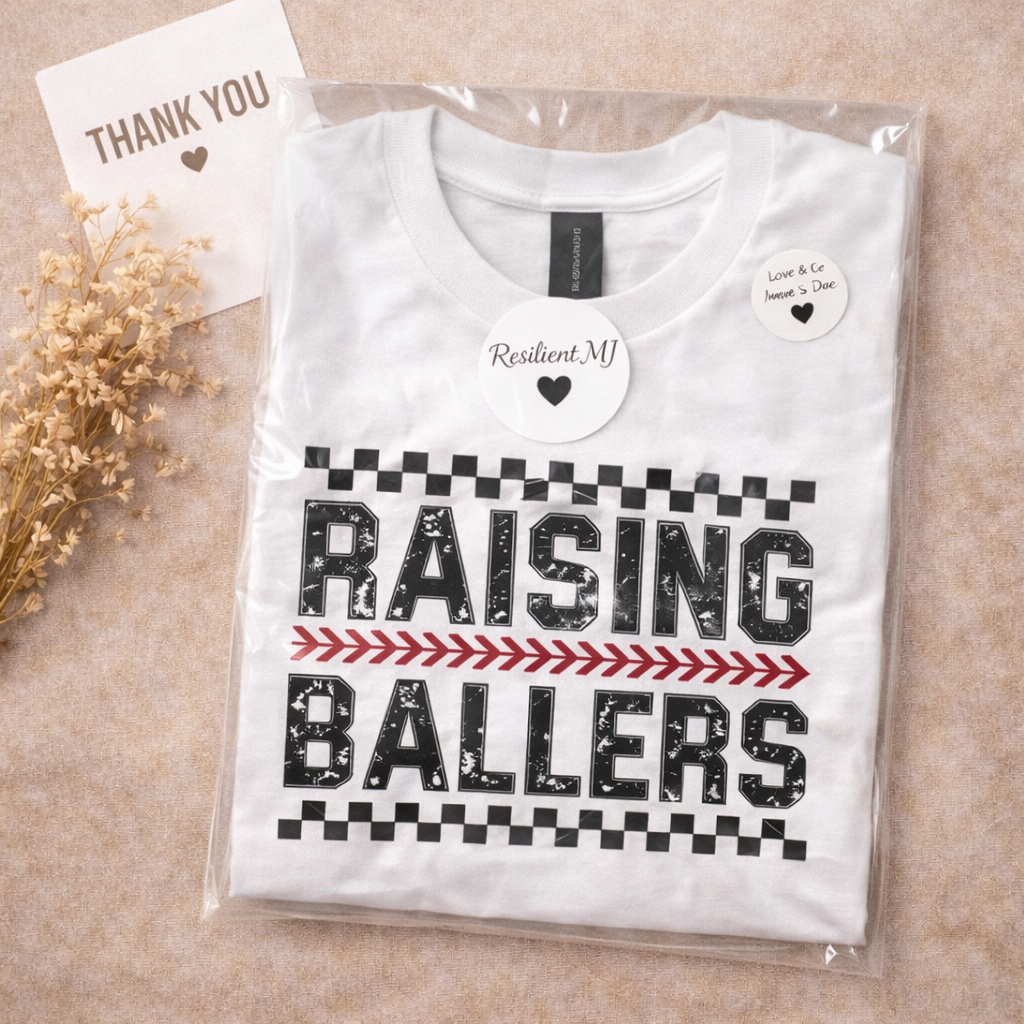 Raising Ballers Graphic T-Shirt | Baseball Mom Tee | Youth & Adult Sports Shirt